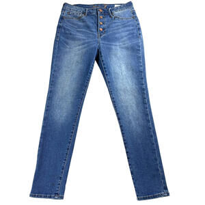 Seven7 Jeans Womens High Rise Skinny Size 10 Blue Stretch Denim Pants Retro Jean